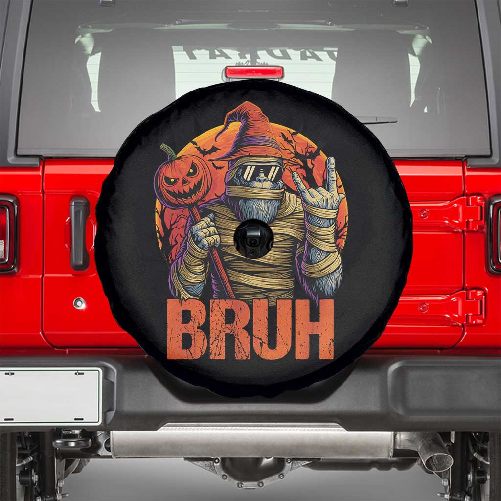Funny Halloween Bigfoot Spare Tire Cover Bruh Spooky Mummy Sasquatch Jack O Lantern TS11 Black Print Your Wear