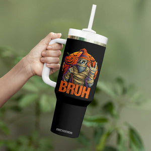 Funny Halloween Bigfoot Tumbler With Handle Bruh Spooky Mummy Sasquatch Jack O Lantern TS11 Print Your Wear