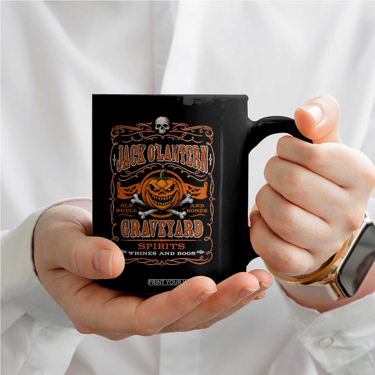 Halloween Jack O Lantern Coffee Mug Scary Skull Pumpkin Face TS11 Print Your Wear