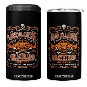 Halloween Jack O Lantern 4 in 1 Can Cooler Tumbler Scary Skull Pumpkin Face TS11 One Size: 16 oz Black Print Your Wear