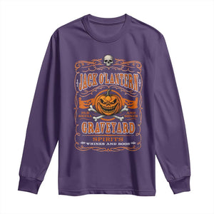 Halloween Jack O Lantern Long Sleeve Shirt Scary Skull Pumpkin Face TS11 Purple Print Your Wear