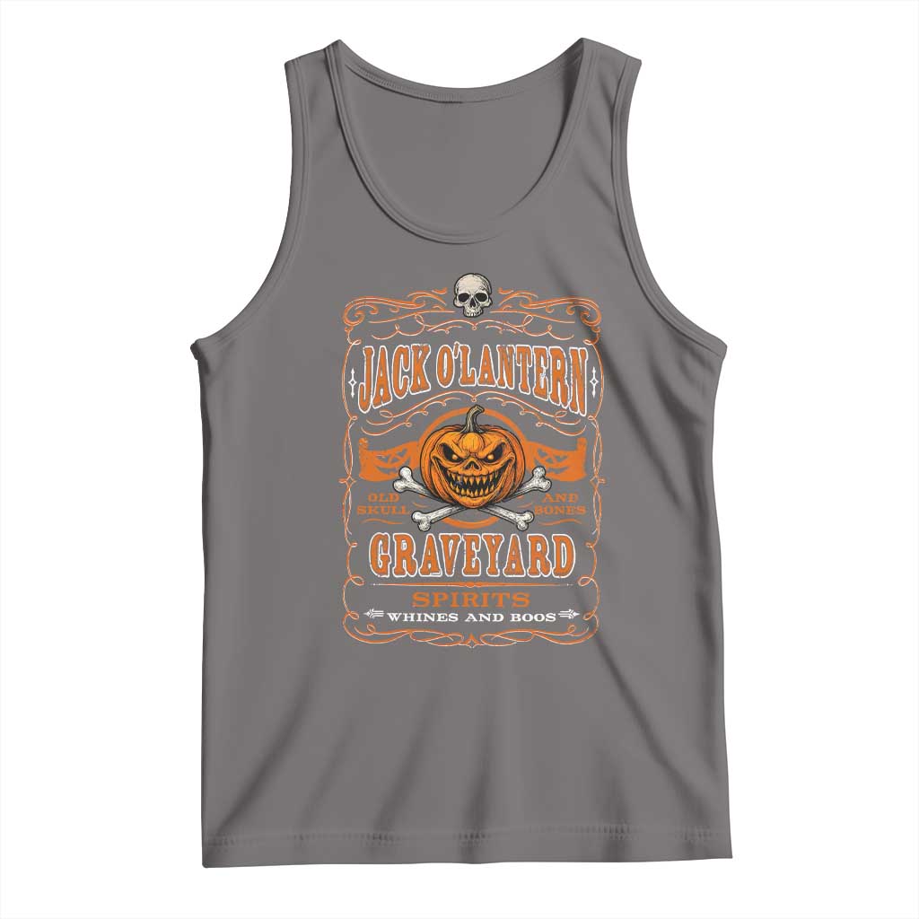 Halloween Jack O Lantern Tank Top Scary Skull Pumpkin Face TS11 Deep Heather Print Your Wear
