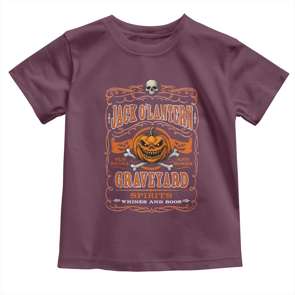 Halloween Jack O Lantern Toddler T Shirt Scary Skull Pumpkin Face TS11 Maroon Print Your Wear