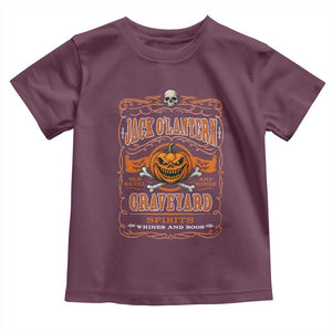 Halloween Jack O Lantern Toddler T Shirt Scary Skull Pumpkin Face TS11 Maroon Print Your Wear