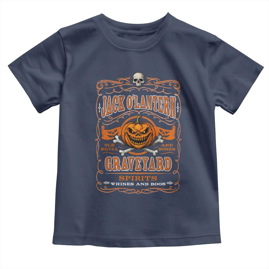 Halloween Jack O Lantern Toddler T Shirt Scary Skull Pumpkin Face TS11 Navy Print Your Wear