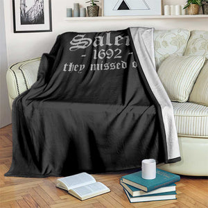 Salem 1692 They Missed One Throw Blanket Halloween Feminist Witch Trials Gothic TS11 Print Your Wear