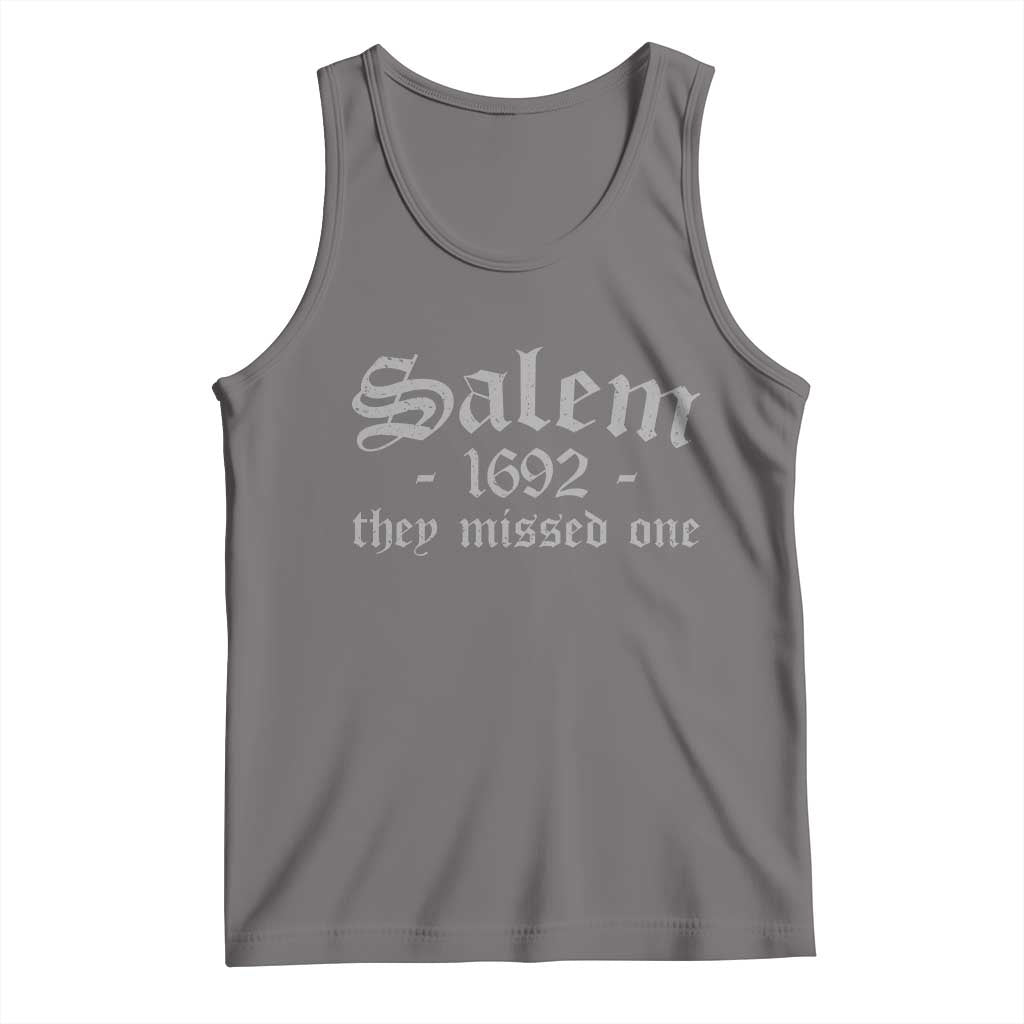 Salem 1692 They Missed One Tank Top Halloween Feminist Witch Trials Gothic TS11 Deep Heather Print Your Wear