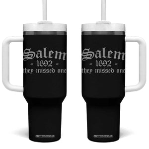 Salem 1692 They Missed One Tumbler With Handle Halloween Feminist Witch Trials Gothic TS11 One Size: 40 oz Black Print Your Wear