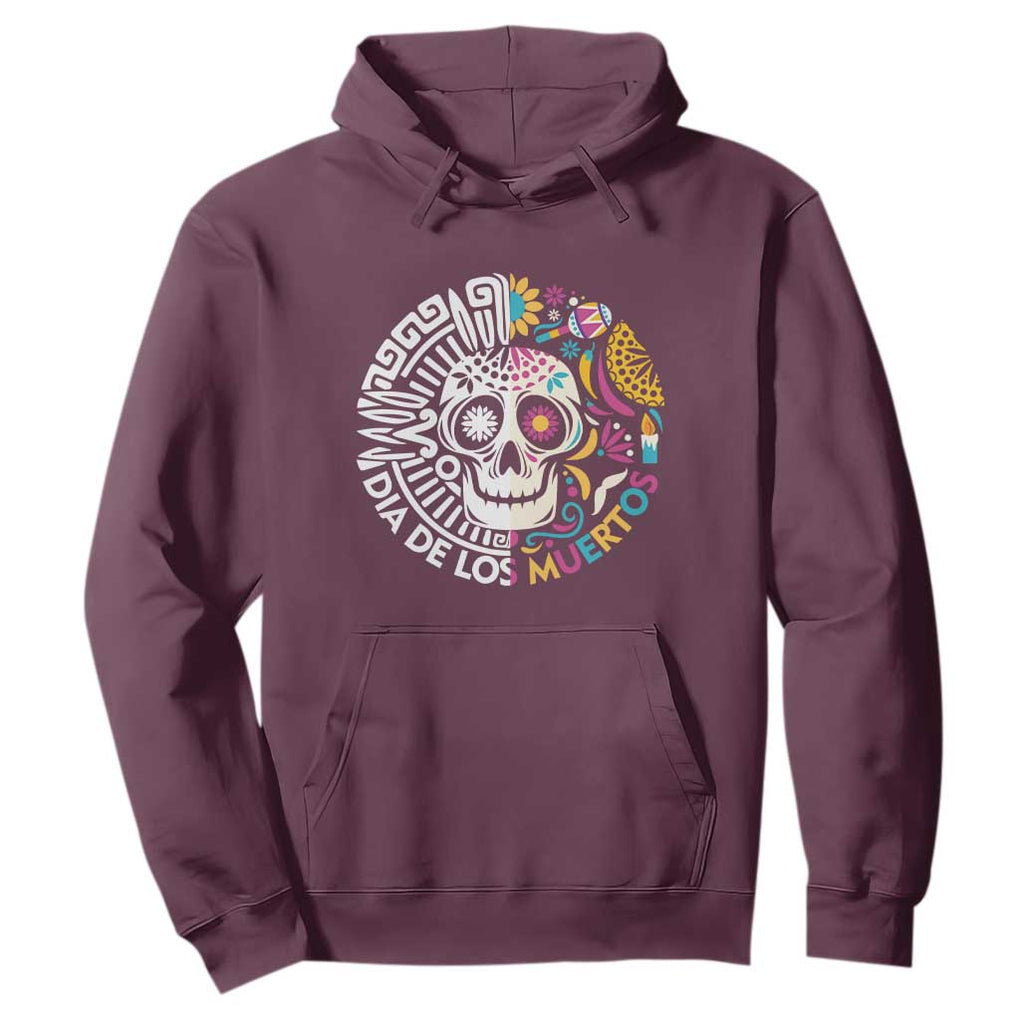 Day Of The Dead Hoodie Dia De Los Muertos Sugar Skull Mexican TS11 Maroon Print Your Wear