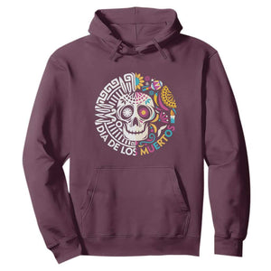 Day Of The Dead Hoodie Dia De Los Muertos Sugar Skull Mexican TS11 Maroon Print Your Wear