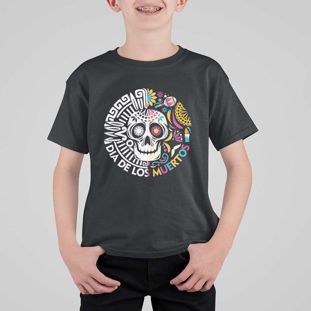 Day Of The Dead T Shirt For Kid Dia De Los Muertos Sugar Skull Mexican TS11 Black Print Your Wear