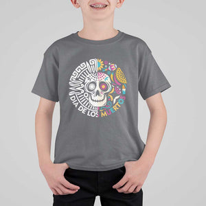 Day Of The Dead T Shirt For Kid Dia De Los Muertos Sugar Skull Mexican TS11 Charcoal Print Your Wear