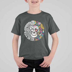Day Of The Dead T Shirt For Kid Dia De Los Muertos Sugar Skull Mexican TS11 Dark Heather Print Your Wear