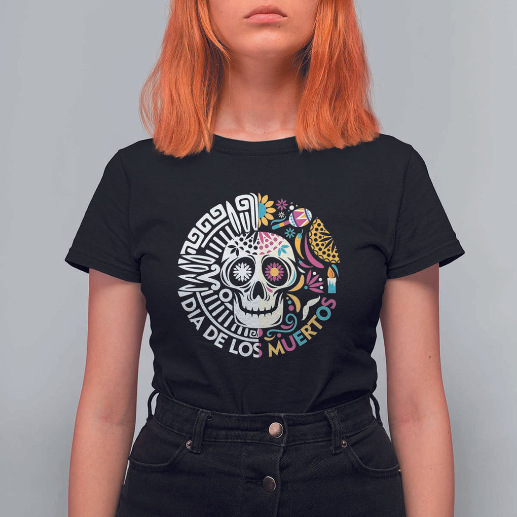Day Of The Dead T Shirt For Women Dia De Los Muertos Sugar Skull Mexican TS11 Black Print Your Wear