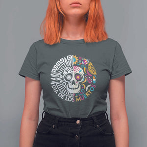 Day Of The Dead T Shirt For Women Dia De Los Muertos Sugar Skull Mexican TS11 Dark Heather Print Your Wear