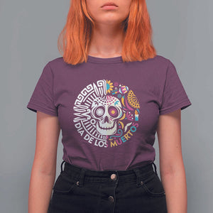 Day Of The Dead T Shirt For Women Dia De Los Muertos Sugar Skull Mexican TS11 Maroon Print Your Wear