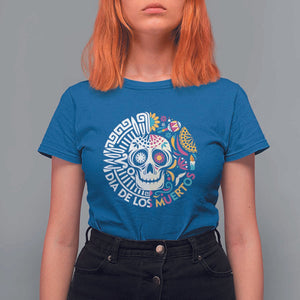 Day Of The Dead T Shirt For Women Dia De Los Muertos Sugar Skull Mexican TS11 Royal Blue Print Your Wear