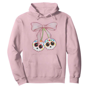 Day Of The Dead Hoodie Sugar Skull Pink Bow Coquette Aesthetic TS11 Light Pink Print Your Wear