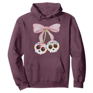 Day Of The Dead Hoodie Sugar Skull Pink Bow Coquette Aesthetic TS11 Maroon Print Your Wear