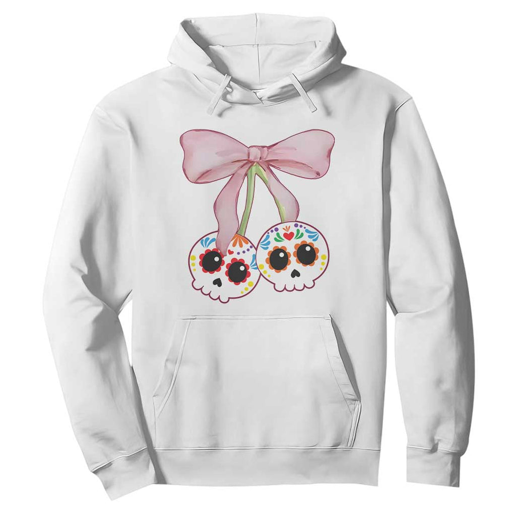 Day Of The Dead Hoodie Sugar Skull Pink Bow Coquette Aesthetic TS11 White Print Your Wear