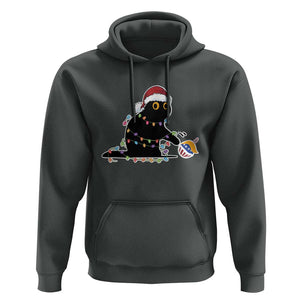 Funny Harris Supporter Hoodie Christmas Black Cat With Bauble TS11 Dark Heather Print Your Wear