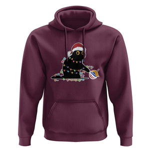 Funny Harris Supporter Hoodie Christmas Black Cat With Bauble TS11 Maroon Print Your Wear