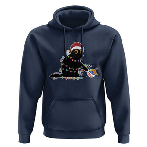 Funny Harris Supporter Hoodie Christmas Black Cat With Bauble TS11 Navy Print Your Wear