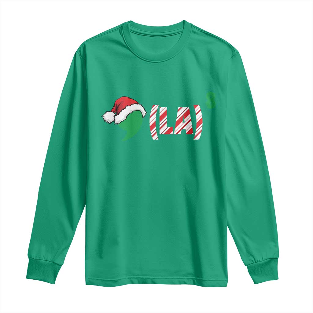 Harris Christmas Long Sleeve Shirt Comma La Kamala Candy Cane Xmas TS11 Irish Green Print Your Wear