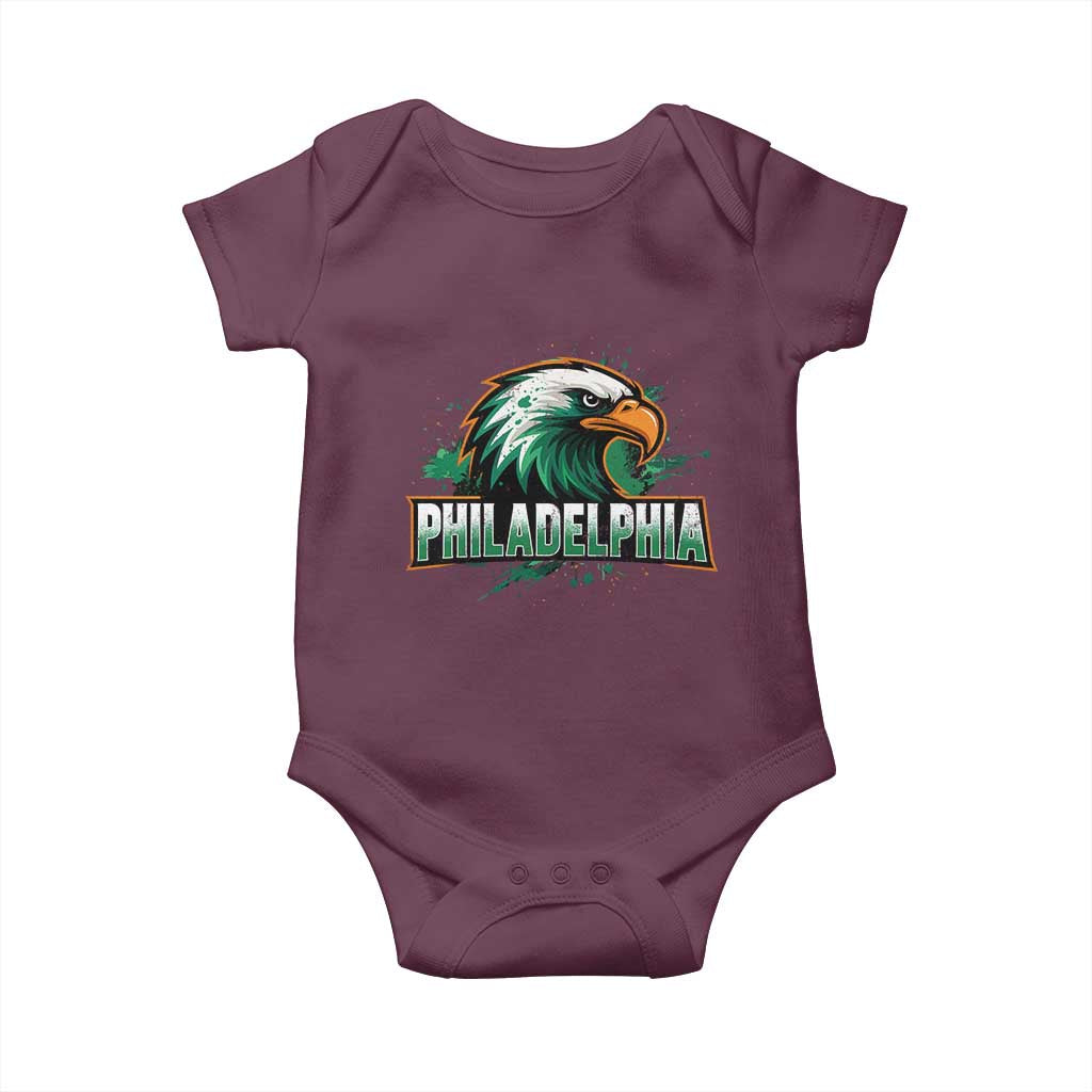 PFE Football Lover Baby Onesie Vintage Green Splash Sport Fan Game Day TS11 Maroon Print Your Wear