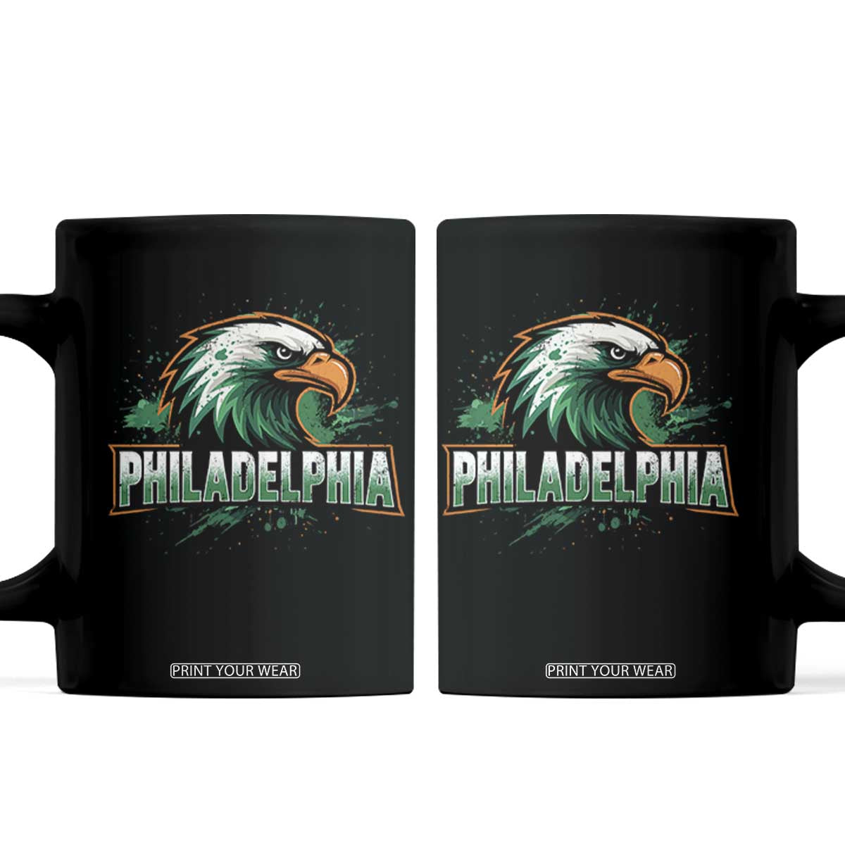 PFE Football Lover Coffee Mug Vintage Green Splash Sport Fan Game Day TS11 Black Print Your Wear