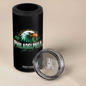 Philadelphia Fan 4 in 1 Can Cooler Tumbler Eagles Sport Philly Fan TS11 Print Your Wear