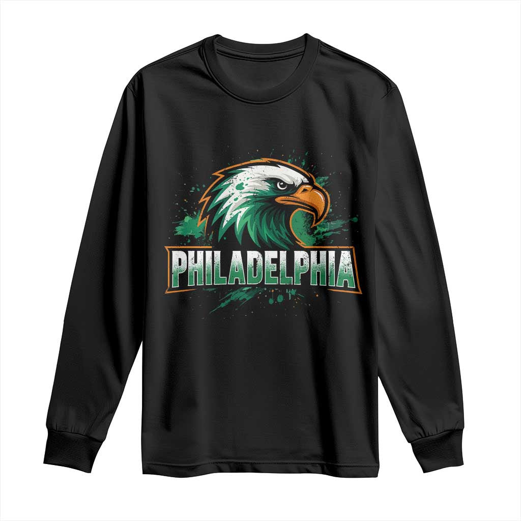 Philadelphia Fan Long Sleeve Shirt Eagles Sport Philly Fan TS11 Black Print Your Wear