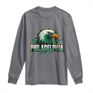 Philadelphia Fan Long Sleeve Shirt Eagles Sport Philly Fan TS11 Charcoal Print Your Wear