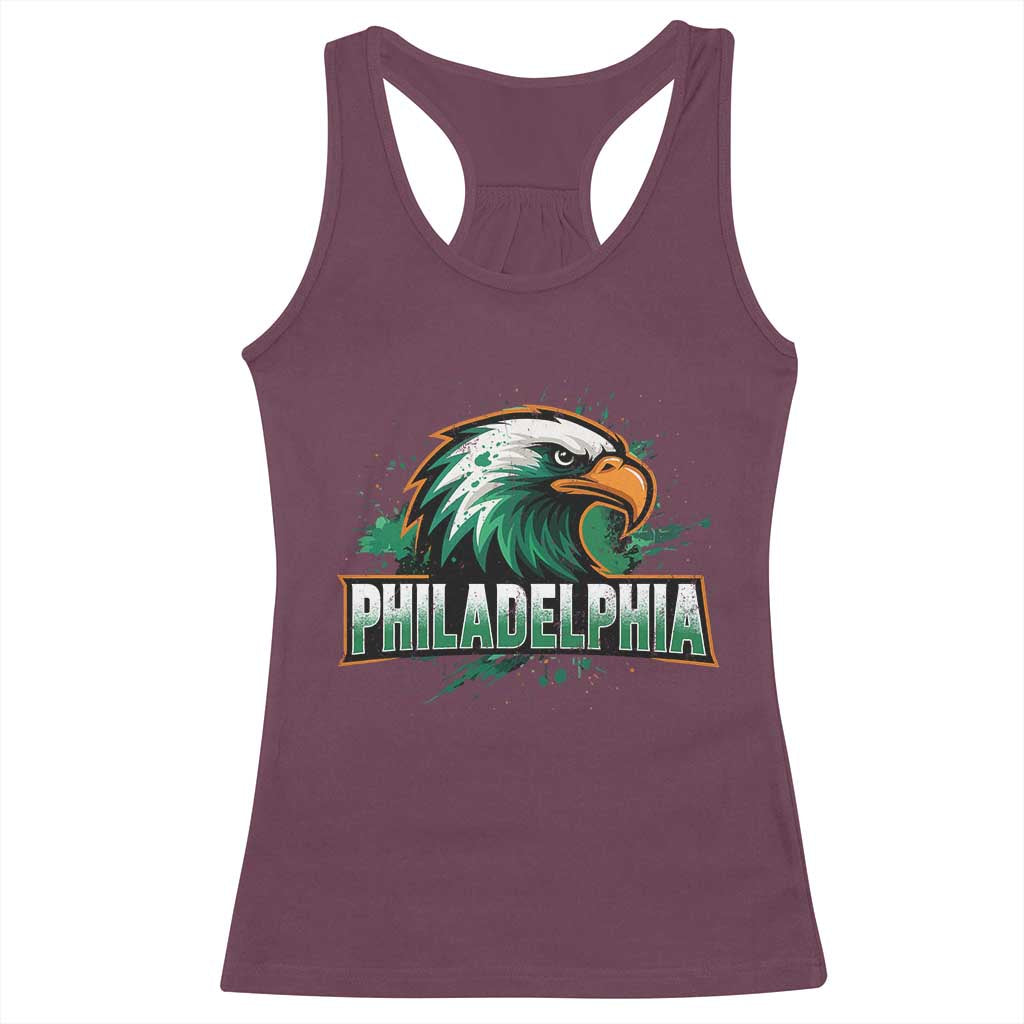 PFE Football Lover Racerback Tank Top Vintage Green Splash Sport Fan Game Day TS11 Maroon Print Your Wear