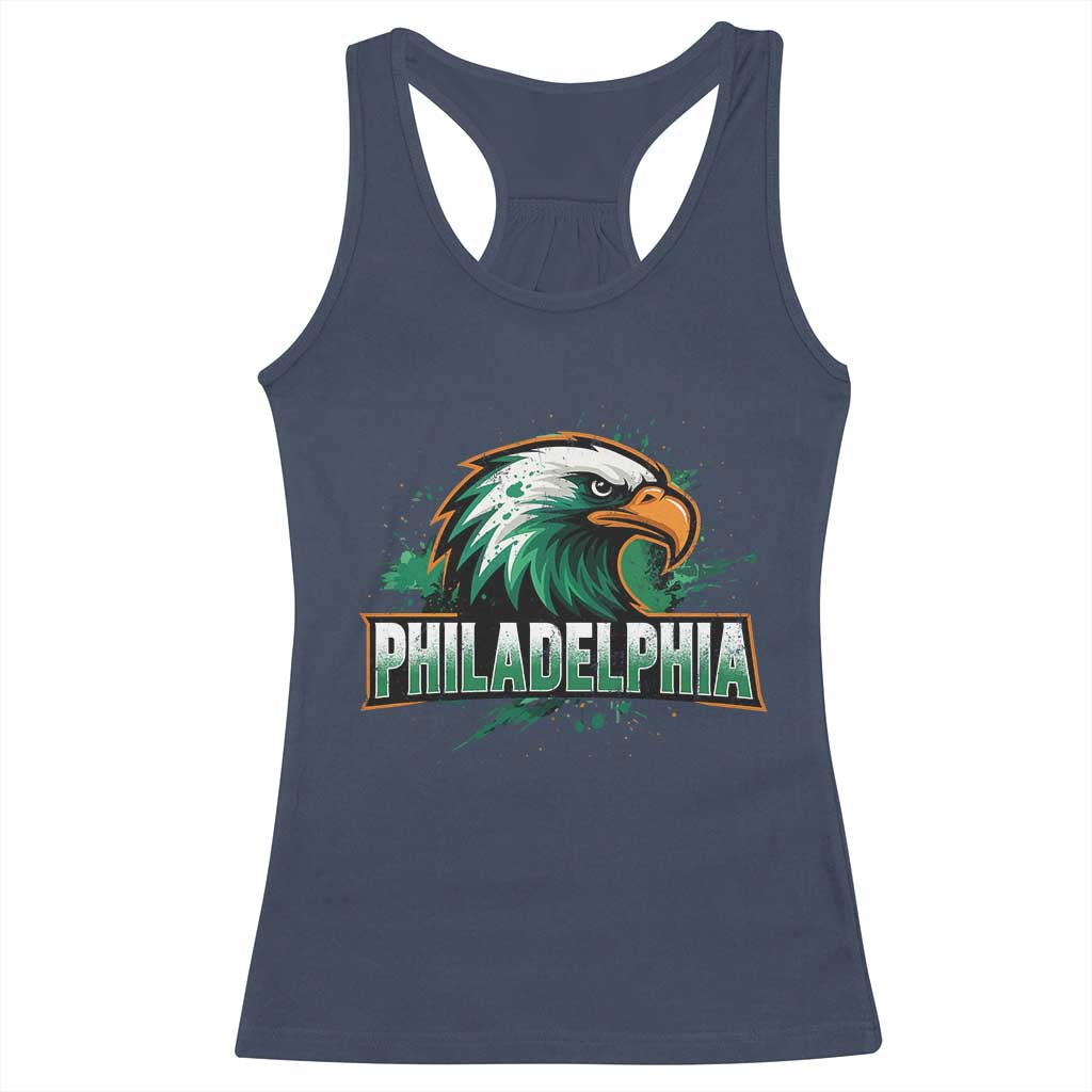 Philadelphia Fan Racerback Tank Top Eagles Sport Philly Fan TS11 Navy Print Your Wear