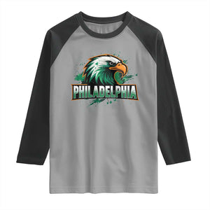 Philadelphia Fan Raglan Shirt Eagles Sport Philly Fan TS11 Sport Gray Black Print Your Wear