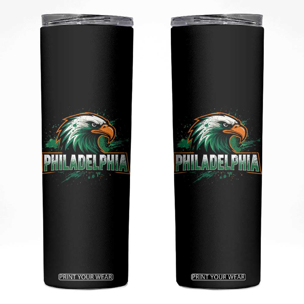 PFE Football Lover Skinny Tumbler Vintage Green Splash Sport Fan Game Day TS11 Black Print Your Wear