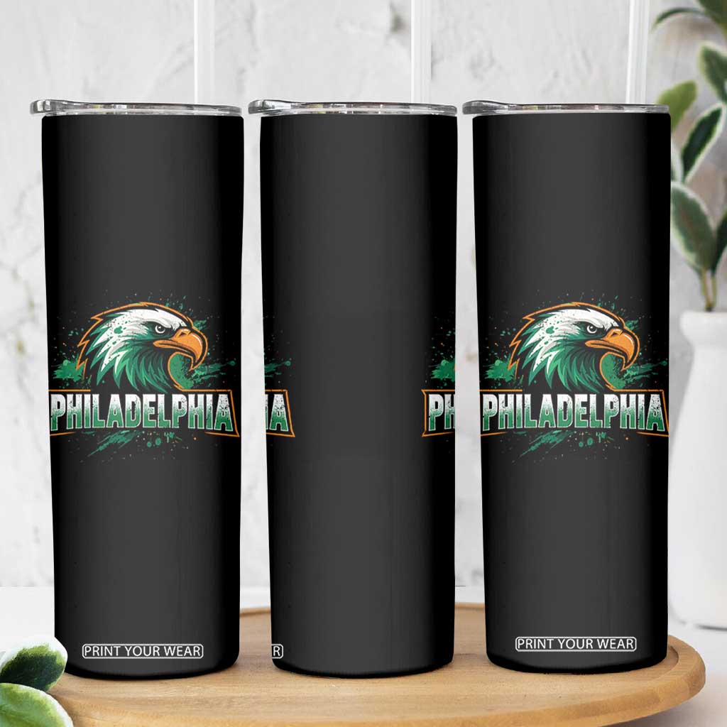 PFE Football Lover Skinny Tumbler Vintage Green Splash Sport Fan Game Day TS11 Print Your Wear