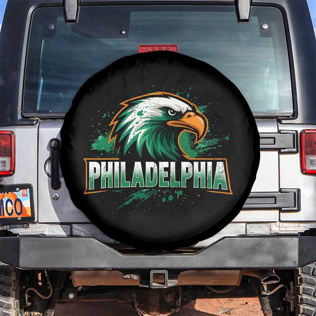 PFE Football Lover Spare Tire Cover Vintage Green Splash Sport Fan Game Day TS11 No hole Black Print Your Wear