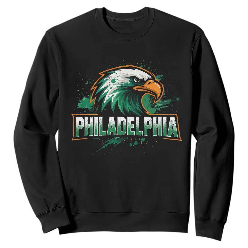 Philadelphia Fan Sweatshirt Eagles Sport Philly Fan TS11 Black Print Your Wear