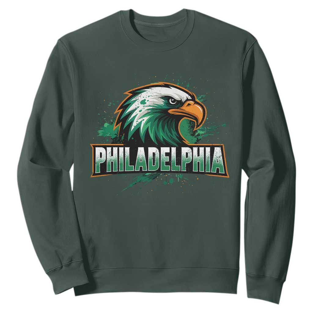 PFE Football Lover Sweatshirt Vintage Green Splash Sport Fan Game Day TS11 Dark Forest Green Print Your Wear