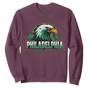 Philadelphia Fan Sweatshirt Eagles Sport Philly Fan TS11 Maroon Print Your Wear