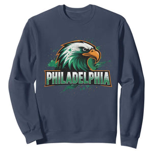 Philadelphia Fan Sweatshirt Eagles Sport Philly Fan TS11 Navy Print Your Wear