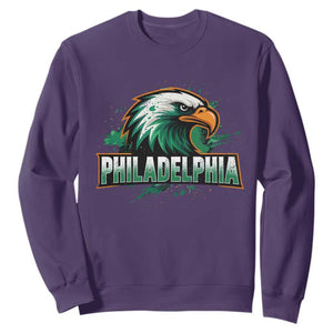 PFE Football Lover Sweatshirt Vintage Green Splash Sport Fan Game Day TS11 Purple Print Your Wear