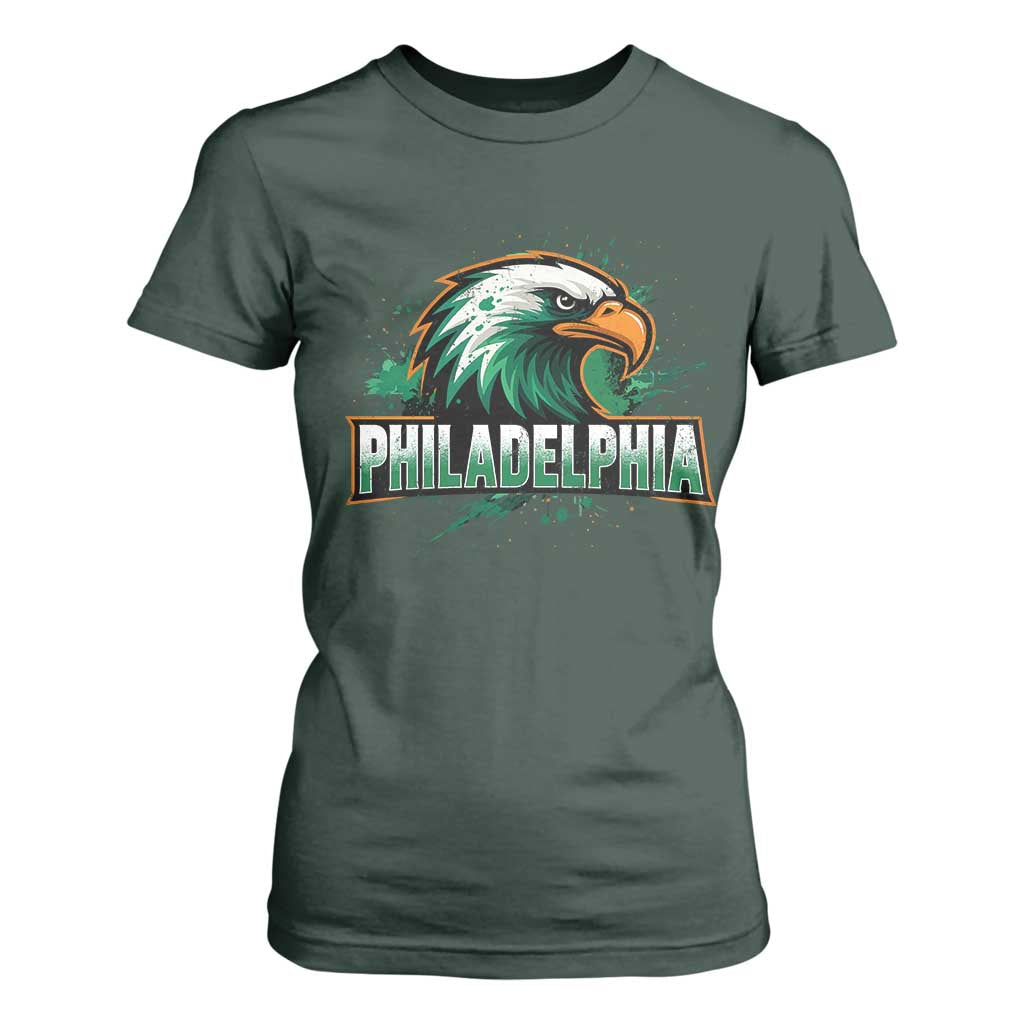 Philadelphia Fan T Shirt For Women Eagles Sport Philly Fan TS11 Dark Forest Green Print Your Wear