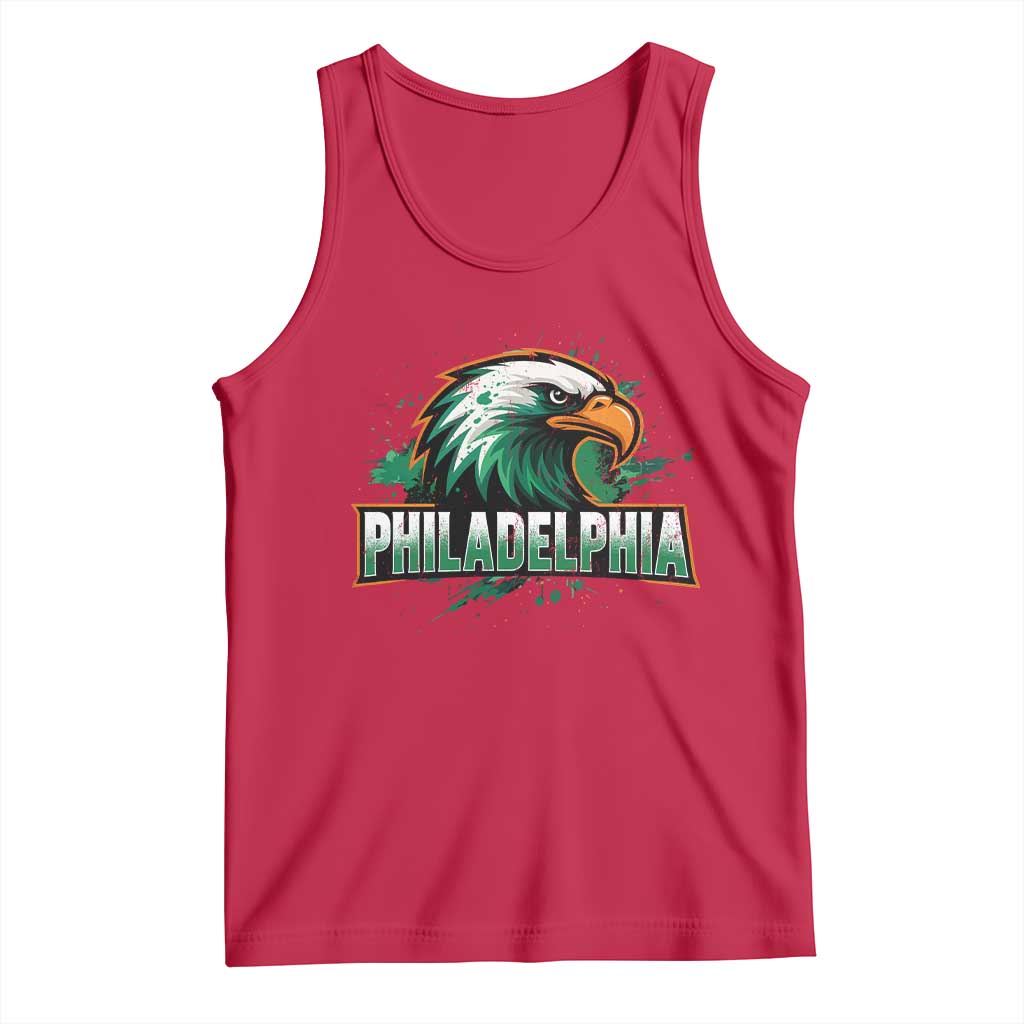 PFE Football Lover Tank Top Vintage Green Splash Sport Fan Game Day TS11 Red Print Your Wear