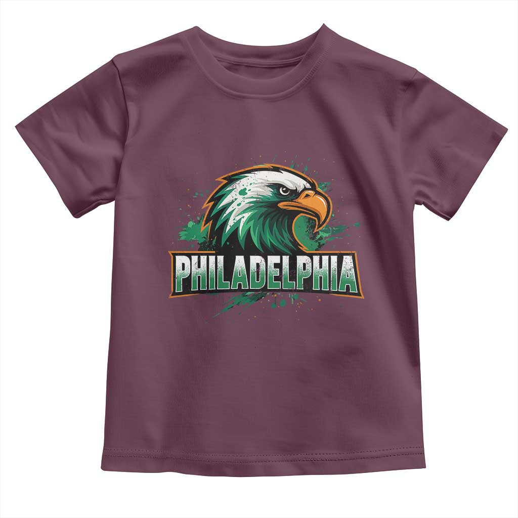 PFE Football Lover Toddler T Shirt Vintage Green Splash Sport Fan Game Day TS11 Maroon Print Your Wear