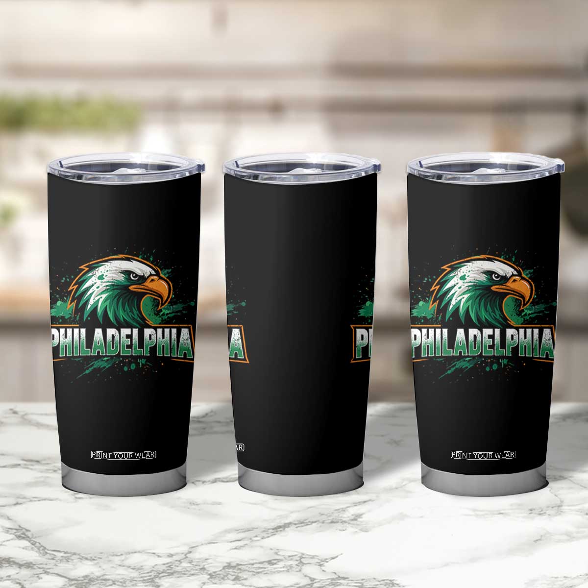PFE Football Lover Tumbler Cup Vintage Green Splash Sport Fan Game Day TS11 Print Your Wear