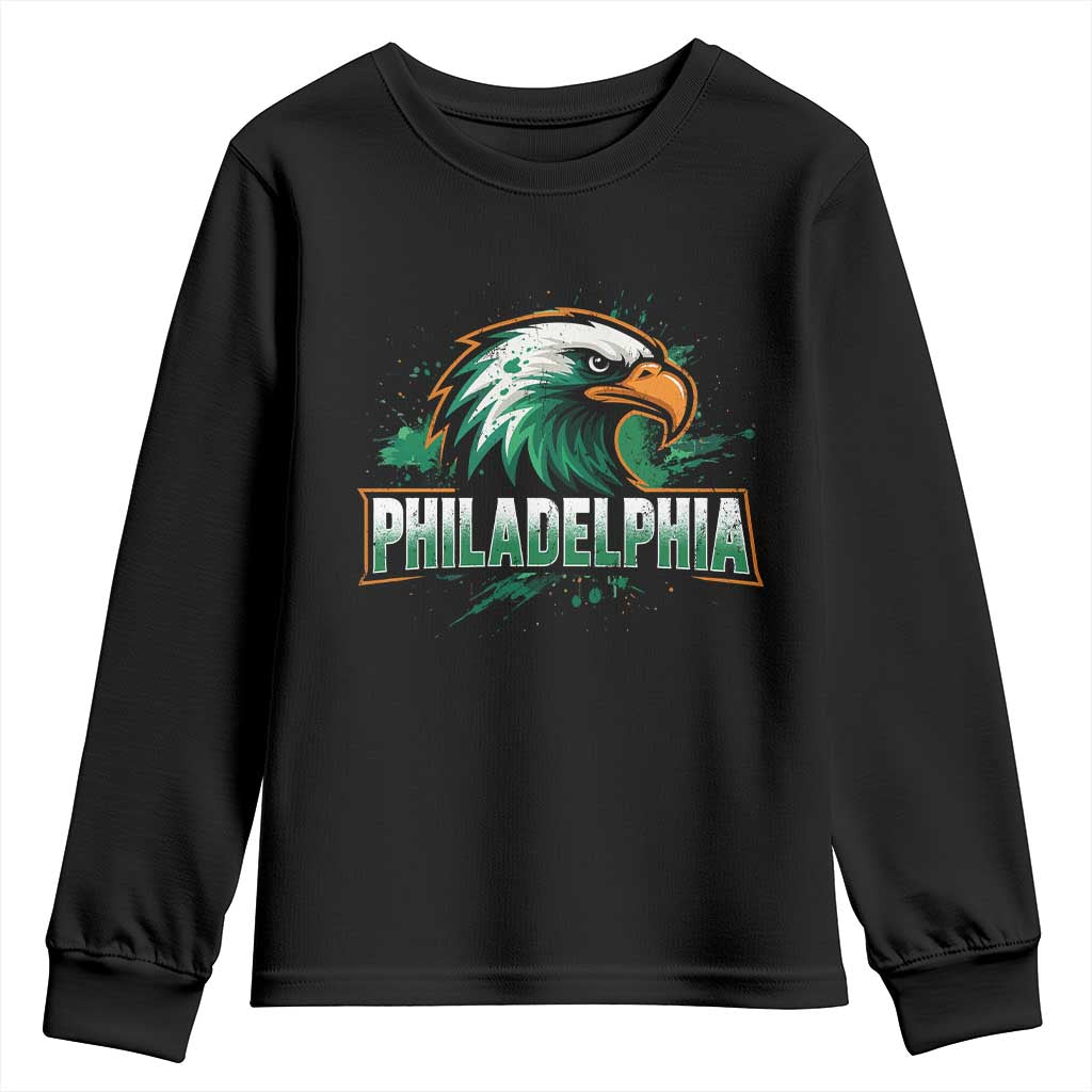 PFE Football Lover Youth Sweatshirt Vintage Green Splash Sport Fan Game Day TS11 Black Print Your Wear