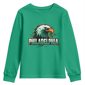 Philadelphia Fan Youth Sweatshirt Eagles Sport Philly Fan TS11 Irish Green Print Your Wear